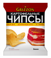 Чипсы картофельные Grizzon со вкусом бекона 50гр*28шт